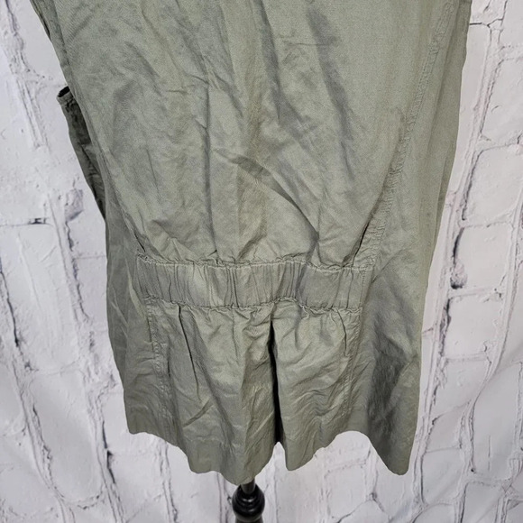 Chico's Cascade Valerie Crinkled Casual Open Front Vest Olive Green Size 3 - Picture 4 of 5
